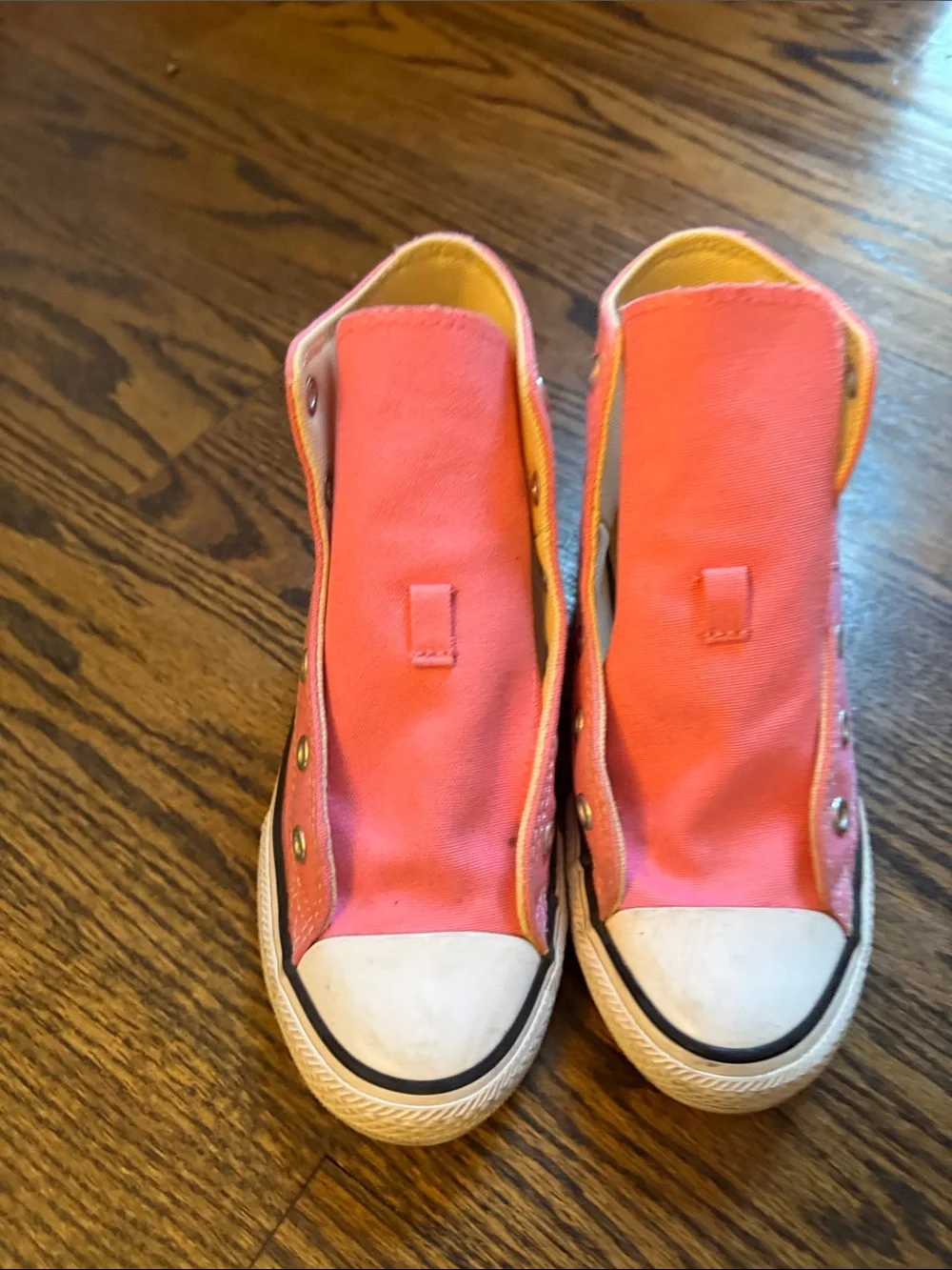 Converse Low Top Slip-On Sneakers - Pink and White
